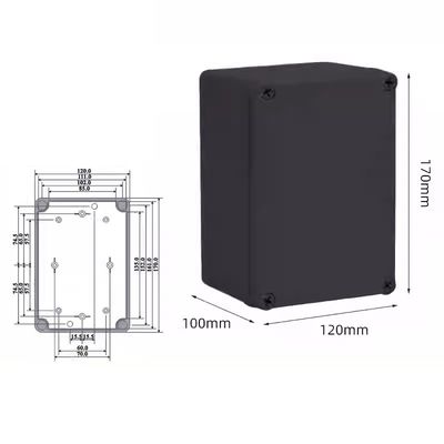 ブラック カラー プラスチック スクリュー IP66 プラスチック 防天 交差箱 170*120*100mm